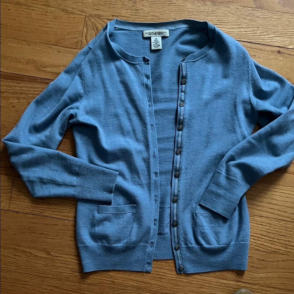 Banana Republic Blue Women's Merino Wool Cardigan